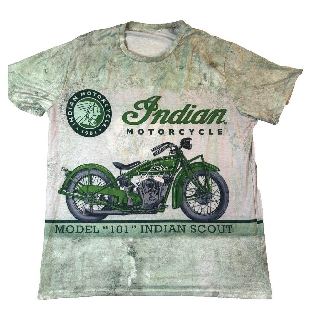 Indian Motorcycle T-Shirt Mens Large Green